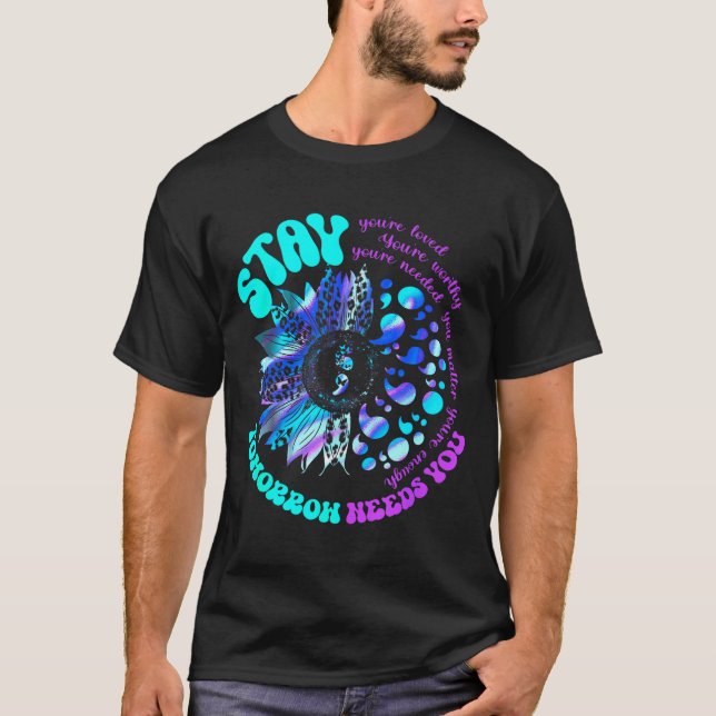 988 Suicide Prevention Stay Tomorrow Needs You Men T-Shirt (Vorderseite)