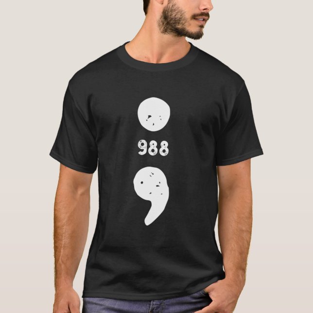 988 Suizidprävention 988 Komma T-Shirt (Vorderseite)