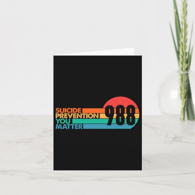 988 Suizidprävention Lifeline 988 Bewusstsein 988 Karte (Vorderseite)