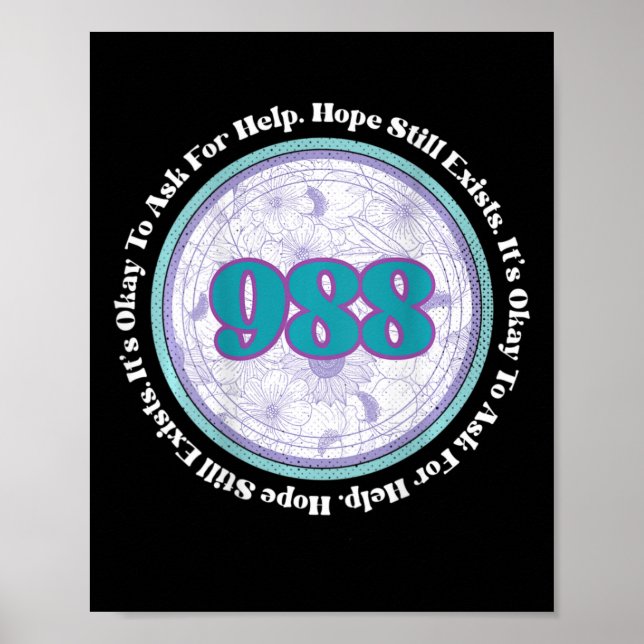 988 Suizidverhütung Es ist in Ordnung, um Hilfe Fr Poster (Vorne)