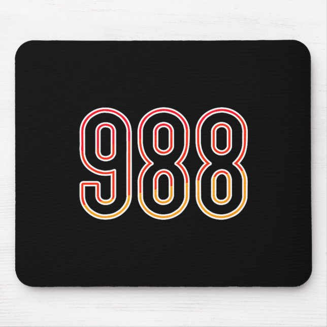 988 Tee Suicide Prevention Hotline Health Awarenes Mousepad (Vorne)