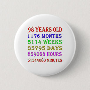 98. Geburtstag - Meilensteine Button