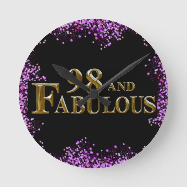98. Geburtstag Runde Wanduhr (Vorderseite)