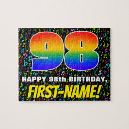 98. Geburtstag — Spaß, farbenfrohe Musiksymbole & Puzzle