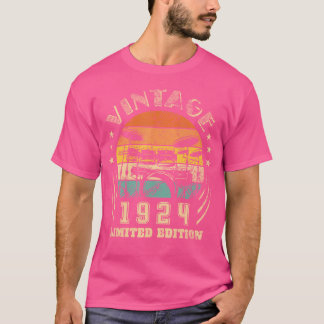 98. Geburtstagsgeschenke Drums Drummer Retro 1924  T-Shirt