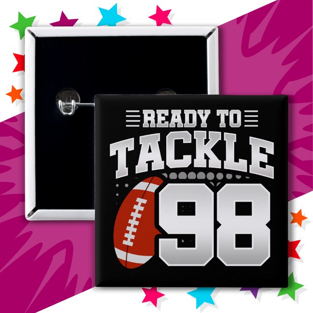 98-jähriges Tackle Football Party 98. Geburtstag Button (Von Creator hochgeladen)