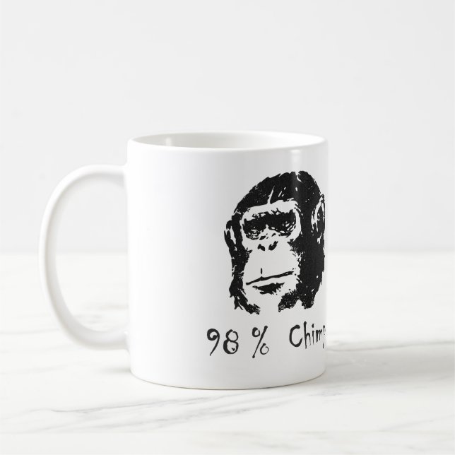 98 Prozent-Schimpanse-Tasse Tasse (Links)