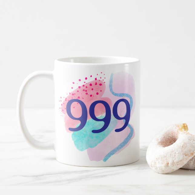 999 Angel Number Spiritual Rebirth Manifestation Kaffeetasse (Mit Donut)