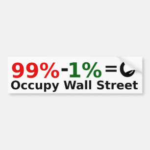 99% - 1% = Eigenheit, Occupy Wall Street Autoaufkleber
