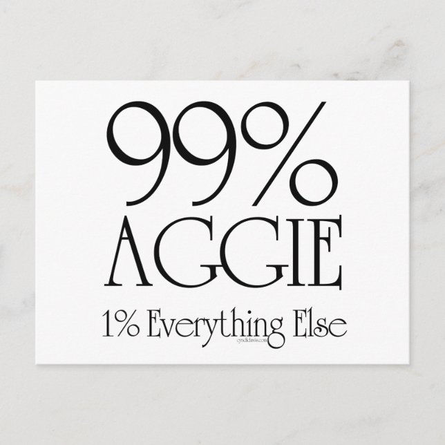 99 % Aggie Postkarte (Vorderseite)