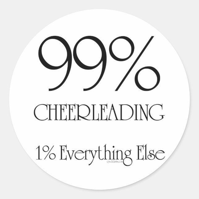 99% Cheerleader Runder Aufkleber (Vorderseite)