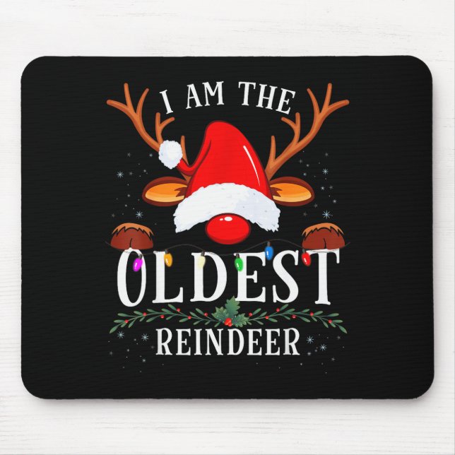 99 Christmas Reindeer Costume Party I Am The Oldes Mousepad (Vorne)