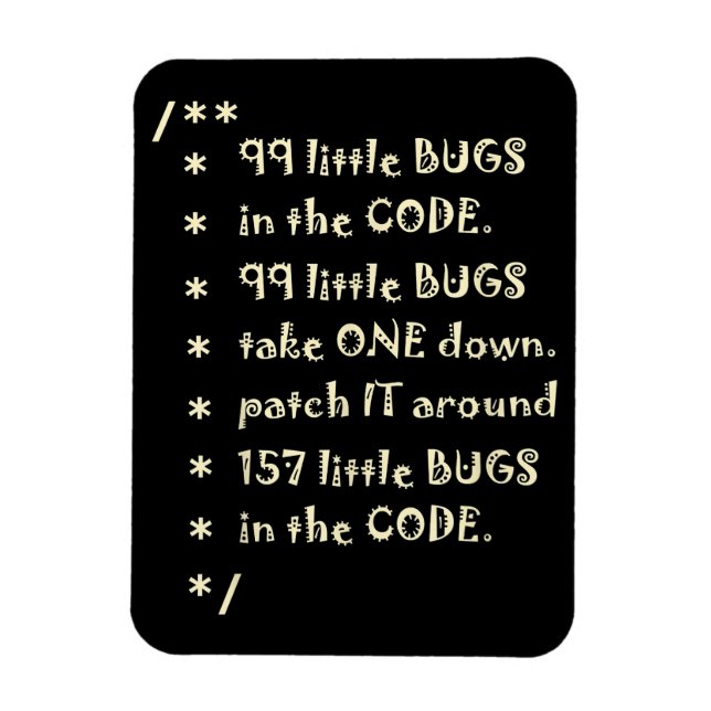 99 Fehler in Code Software Funny Engineer Tester Magnet (Vertikal)