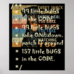 99 Fehler in Code Software Funny Engineer Tester Poster