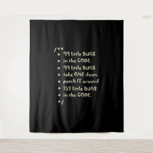 99 Fehler in Code Software Funny Engineer Tester Wandteppich
