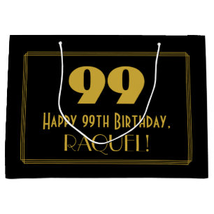 99. Geburtstag — Art Deco Inspiriert Look "99" & N Große Geschenktüte