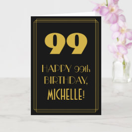 99. Geburtstag ~ Art Deco Inspiriert Look "99" & N Karte