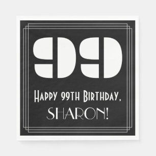 99. Geburtstag: Art Deco Inspiriert Look "99" + Na Serviette
