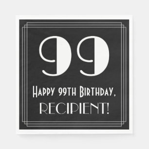99. Geburtstag ~ Art Deco Inspiriert Look "99", Na Serviette