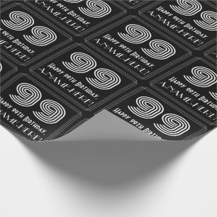 99. Geburtstag: Art Deco Inspiriert Look "99" w/ N Geschenkpapier