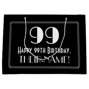 99. Geburtstag: Art Deco Inspiriert Stil "99", Nam Große Geschenktüte