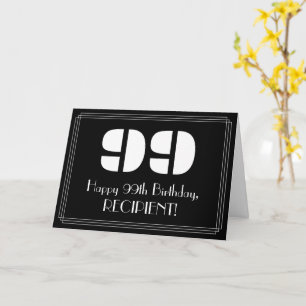 99. Geburtstag: Art Deco inspiriertes Aussehen "99 Karte