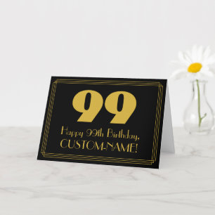 99. Geburtstag: Art Deco inspiriertes Aussehen "99 Karte