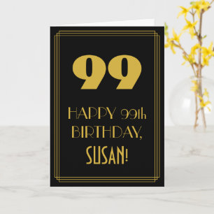99. Geburtstag – Art Deco inspiriertes Aussehen "9 Karte