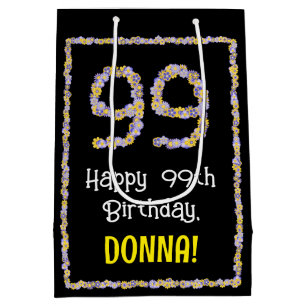 99. Geburtstag: Blumennummer, Individuelle Name, B Mittlere Geschenktüte