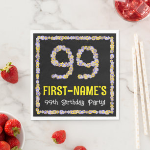 99. Geburtstag: Blumennummer, Individuelle Name, B Serviette