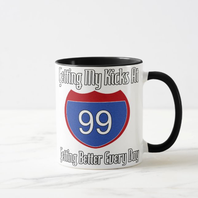 99. Geburtstag des Weg-66 Tasse (Rechts)
