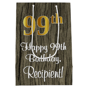 99. Geburtstag: Elegante Imitate Gold Look #, Imit Mittlere Geschenktüte