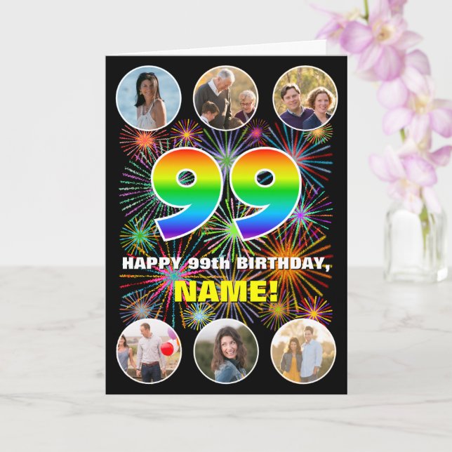 99. Geburtstag: Fun Rainbow #, Individuelle Name & Karte (Orchidee)