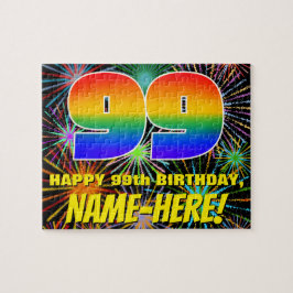 99. Geburtstag: Spaß, bunte feierliche Feuerwerke Puzzle