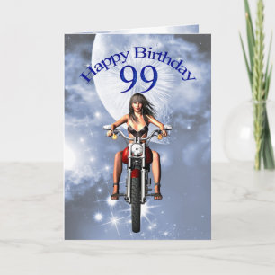 99. Geburtstagskarte mit einem Biker Karte