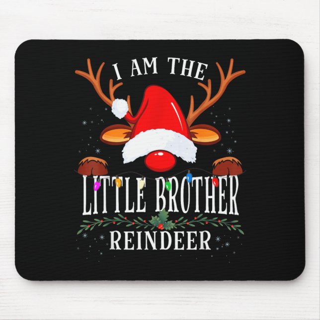 99 I Am The Little Brother Reindeer Christmas Fami Mousepad (Vorne)