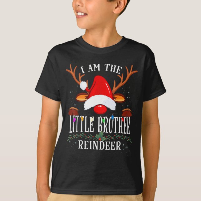 99 I Am The Little Brother Reindeer Christmas Fami T-Shirt (Vorderseite)