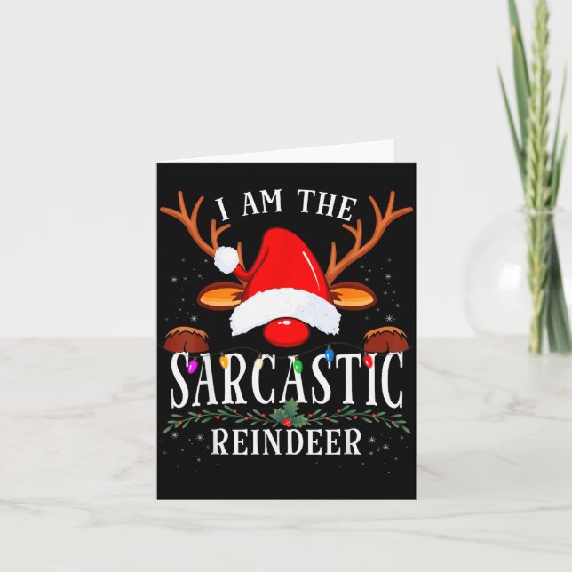 99 I Am The Sarcastic Reindeer Uni-adults Black Co Karte (Vorderseite)