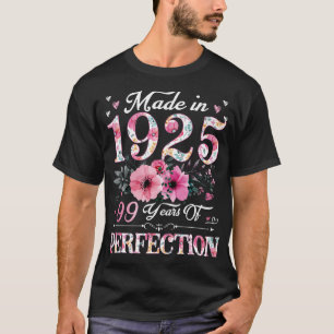 99 Jahre alt 1925 Blumengeschenk 99. Geburtstagsge T-Shirt