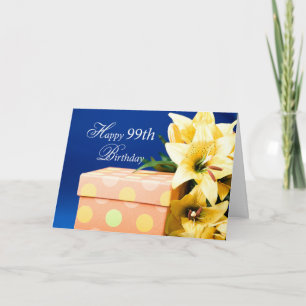 99 Jahre alt Geburtstagsgeschenk und Lilien Karte