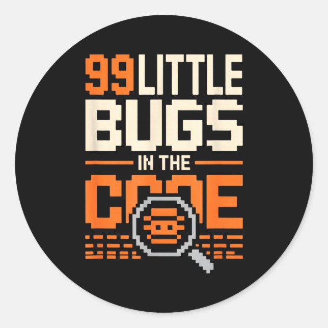 99 kleine Fehler im Code lustiger Programmierer sa Runder Aufkleber (Vorderseite)