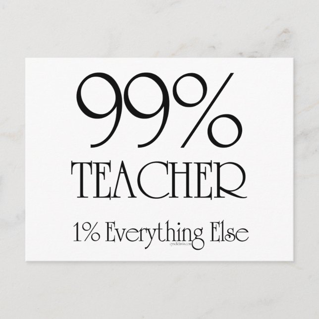 99 % Lehrer Postkarte (Vorderseite)