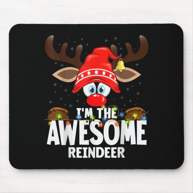 99 Matching Christmas Reindeer - Uni-adults, Black Mousepad (Vorne)