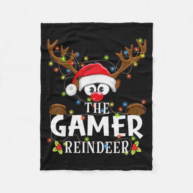 99 Matching Christmas The Gamer Reindeer Pajama  Fleecedecke (Vorderseite)