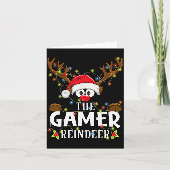 99 Matching Christmas The Gamer Reindeer Pajama  Karte (Vorderseite)