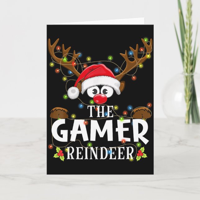 99 Matching Christmas The Gamer Reindeer Pajama  Karte (Vorderseite)