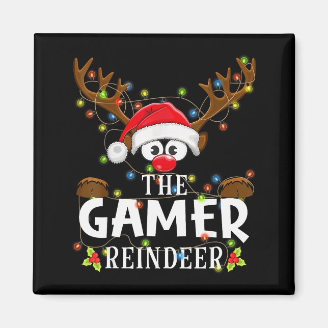99 Matching Christmas The Gamer Reindeer Pajama  Magnet (Vorne)