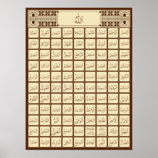 99 Namen Allahs Poster