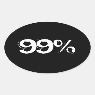 99% OVALER AUFKLEBER