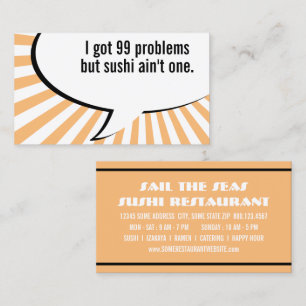 99 Probleme, aber Sushi-Ohnmacht Visitenkarte